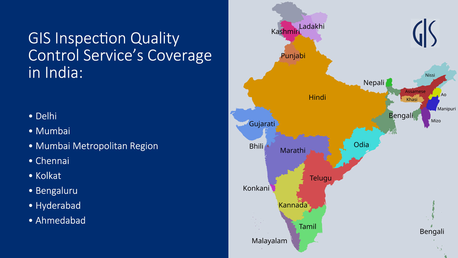 GIS inspection-product inspection service coverage in india 