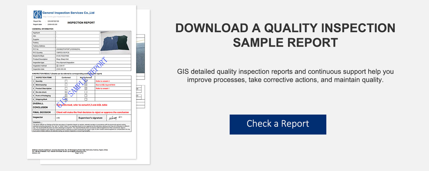 GIS pre-production inspection report sample