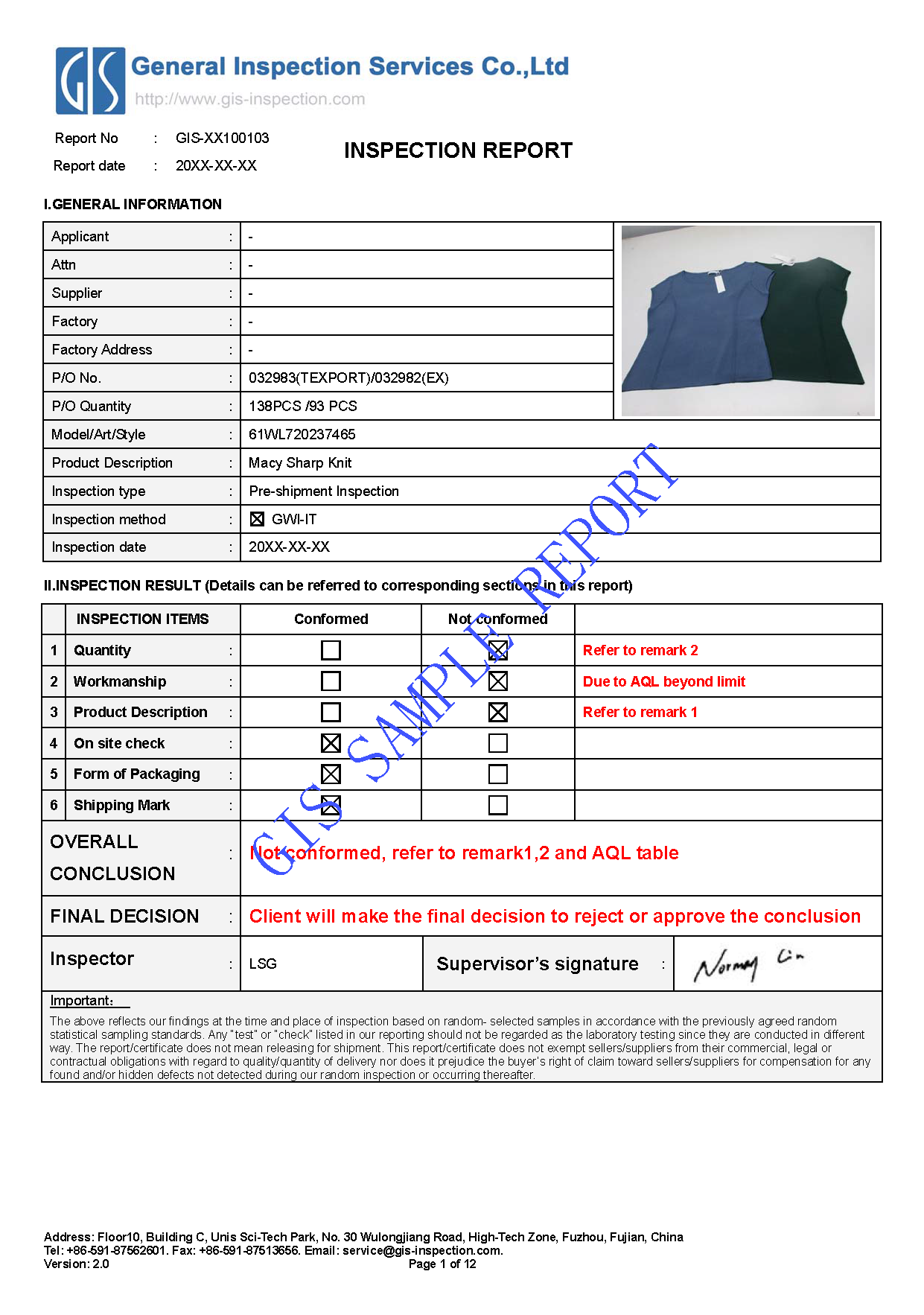 Check a Factory Audit in Malaysia sample report.