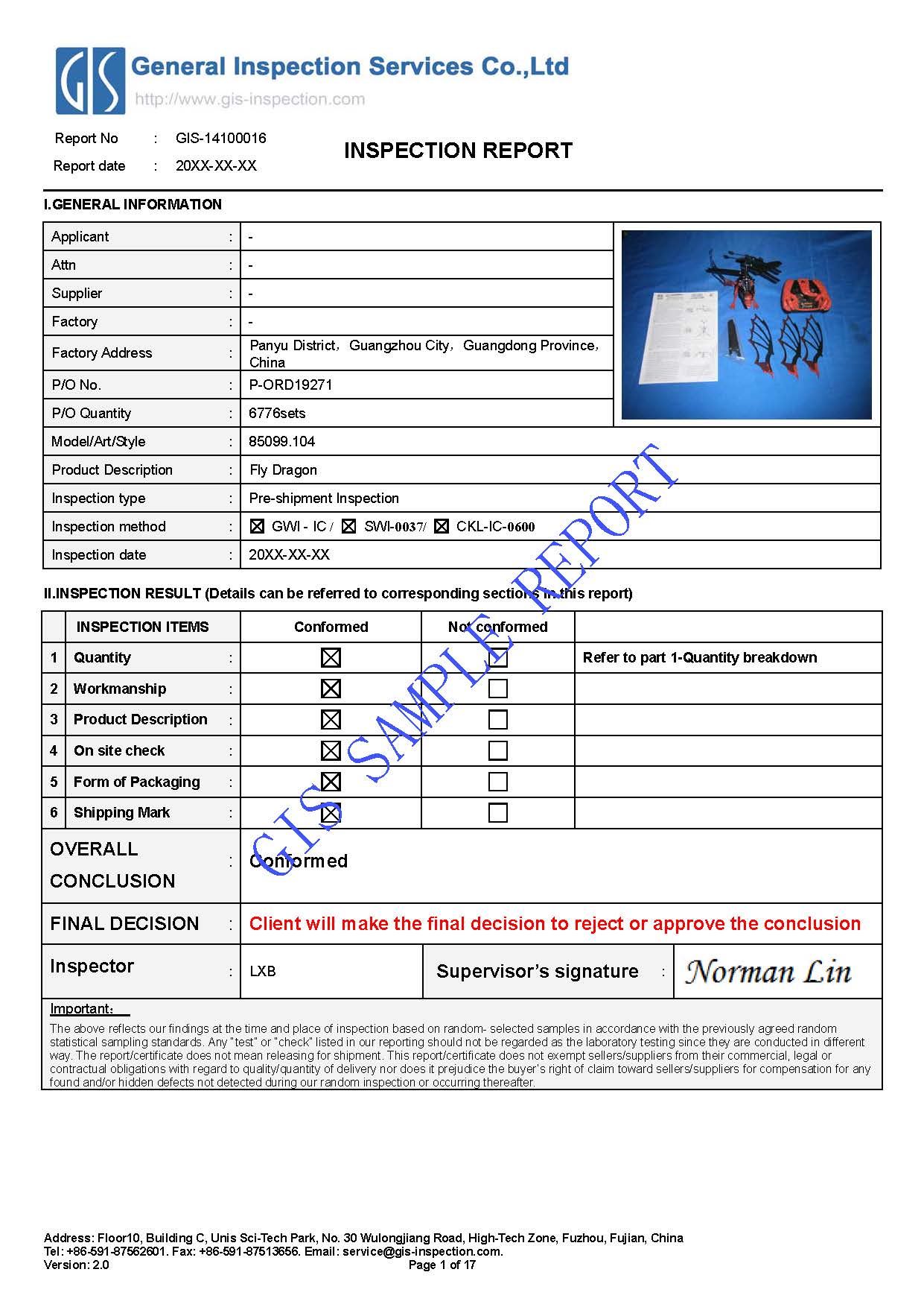 toys inspection report