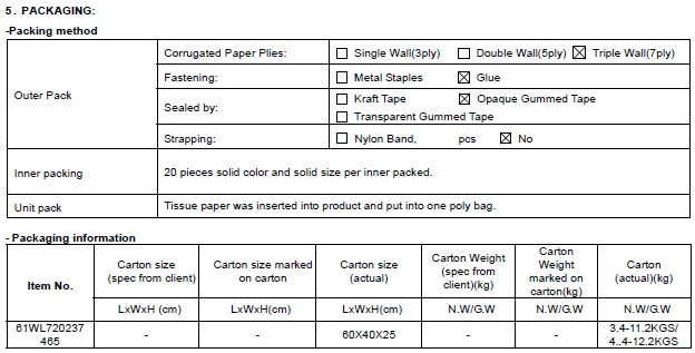 pre=shipment inspection report-packaging check