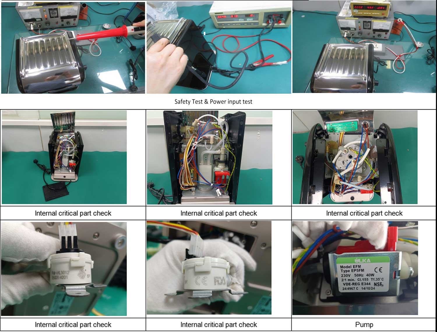 Coffee Machine Quality Inspection Safety test