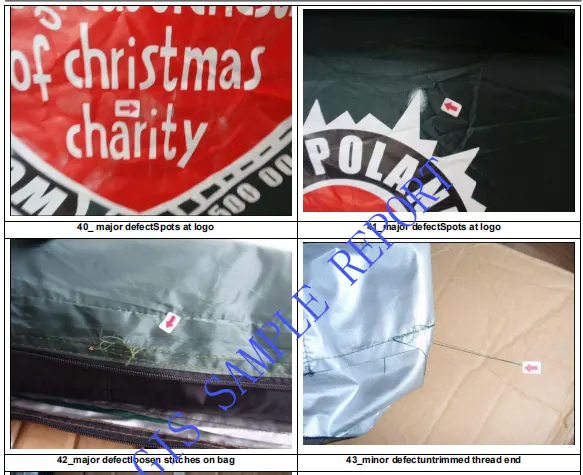 tent pre shipment Inspection Workmanship inspection defects