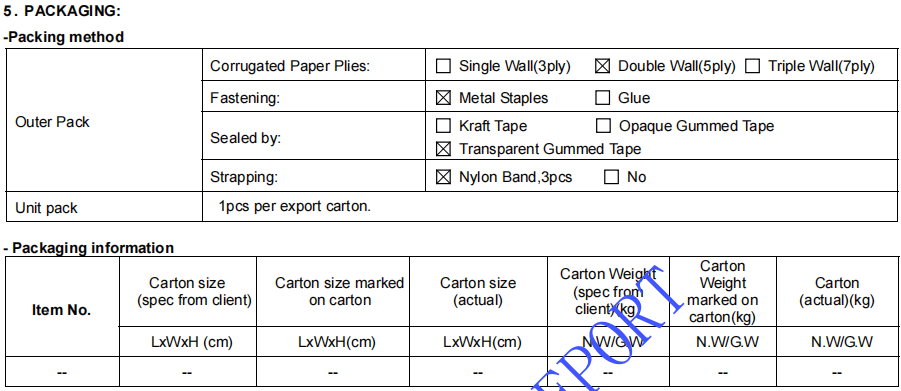 bike and bicycle pre-shipment inspection report of GIS Inspection, packaging view