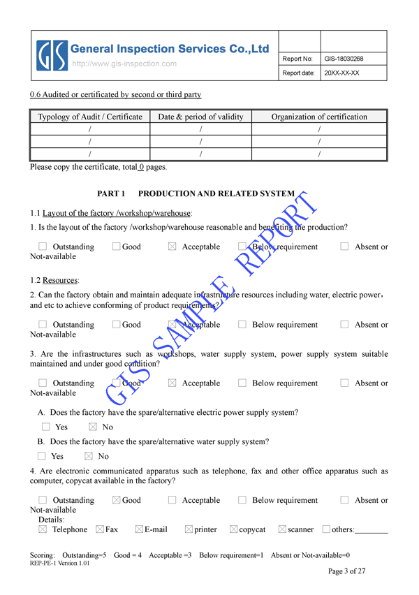 Production and Manufacturing Assessment