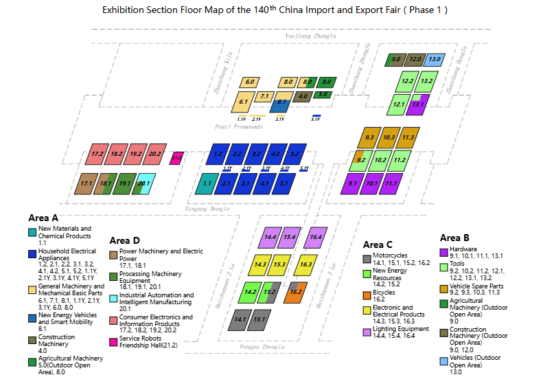 map of 140 china import and export fair phase 1