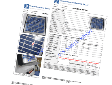 Solar Panel inspection report sample